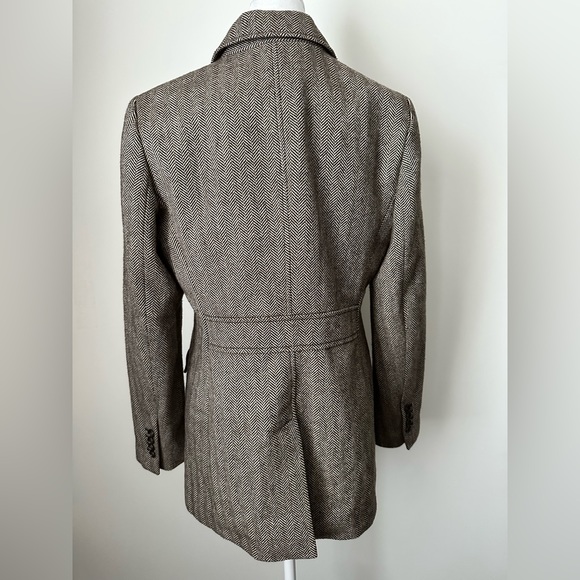 TALBOTS Oversized Wool Blend Herringbone Blazer Jacket Women’s Size 10 - Picture 6 of 11